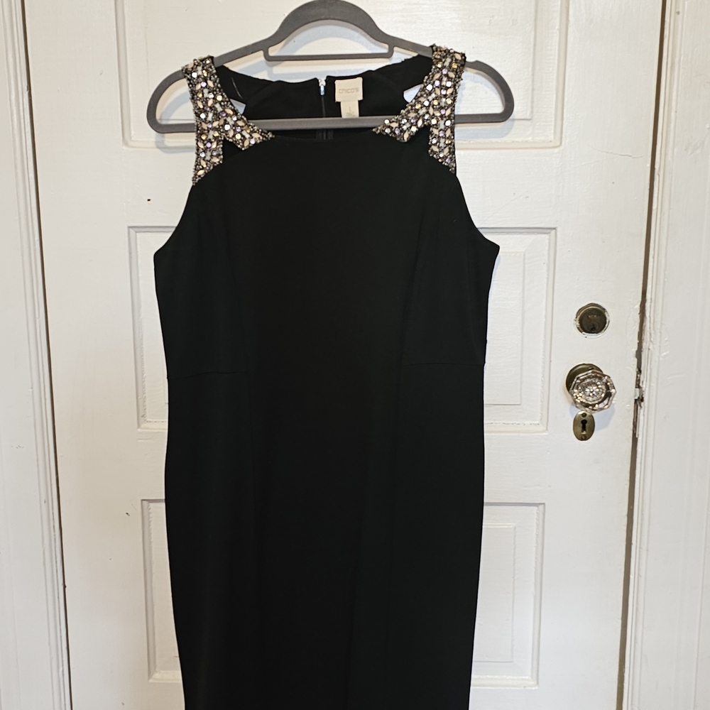 Chico's Black Dress with Rhinestone Accents
